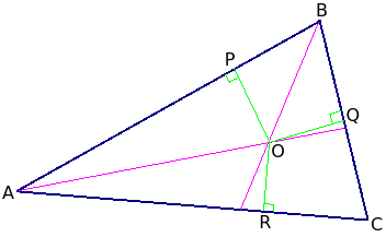 Доказательство пересечения биссектрис треугольника в одной точке