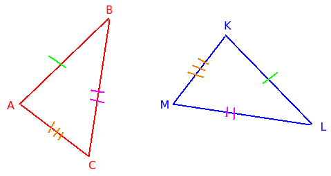 Треугольники с равными сторонами