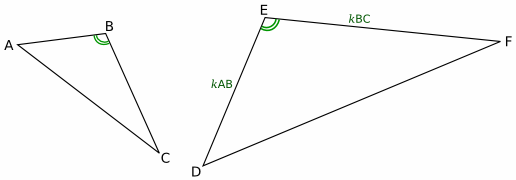 Первый признак подобия треугольников